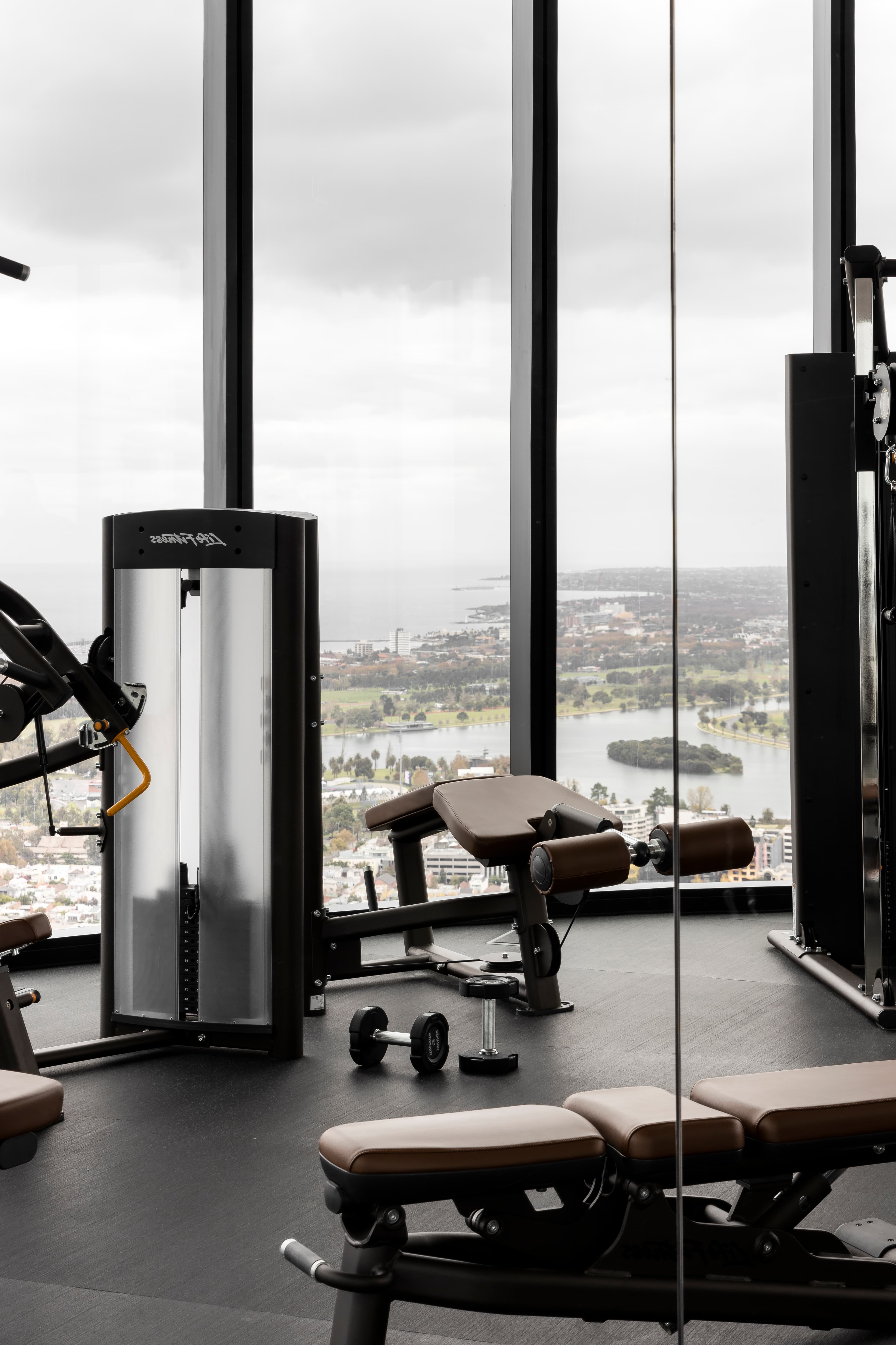 MSQ1 residents gym with bay views