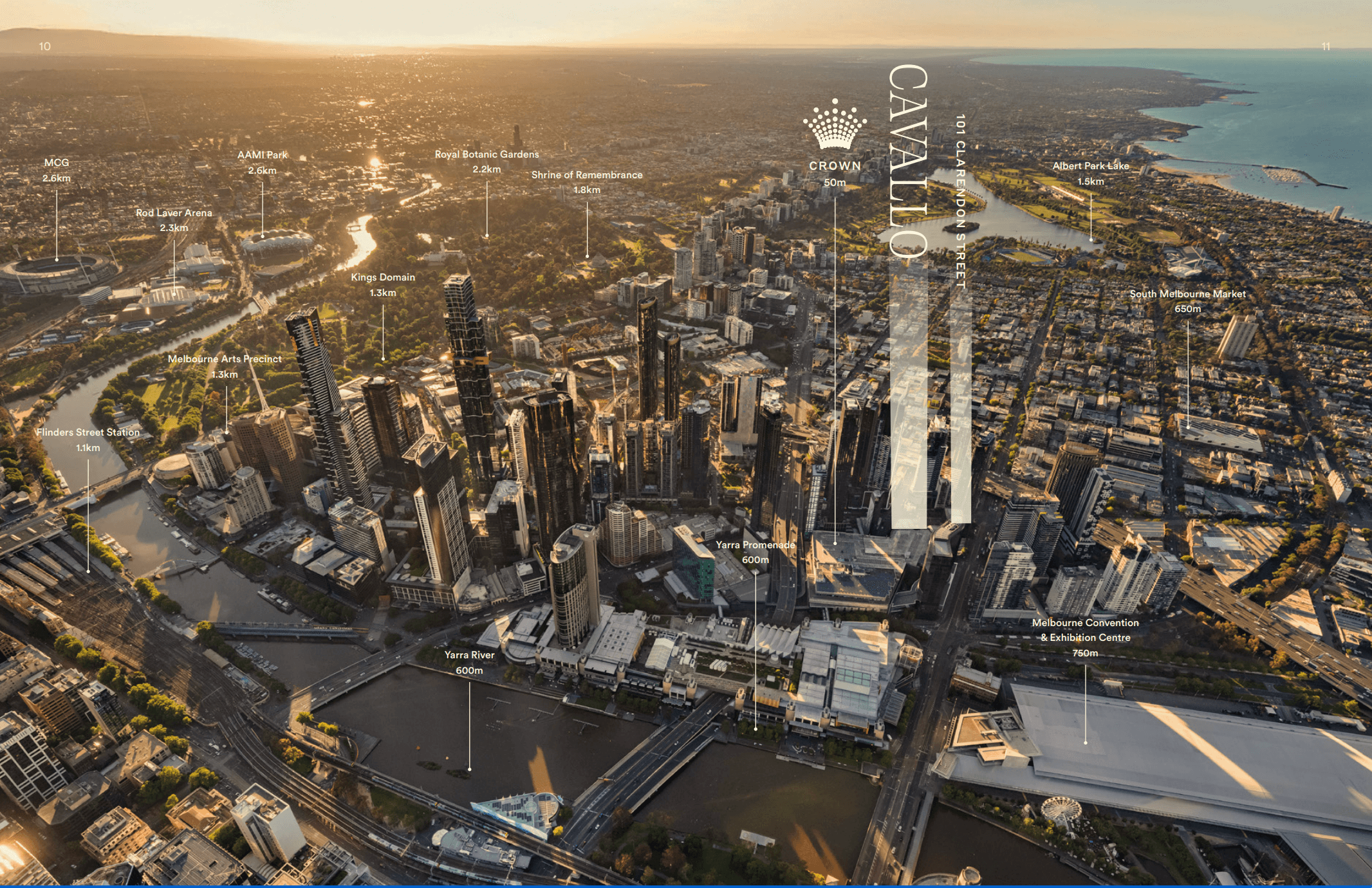 Aerial view of Cavallo at Southbank within the Melbourne precinct