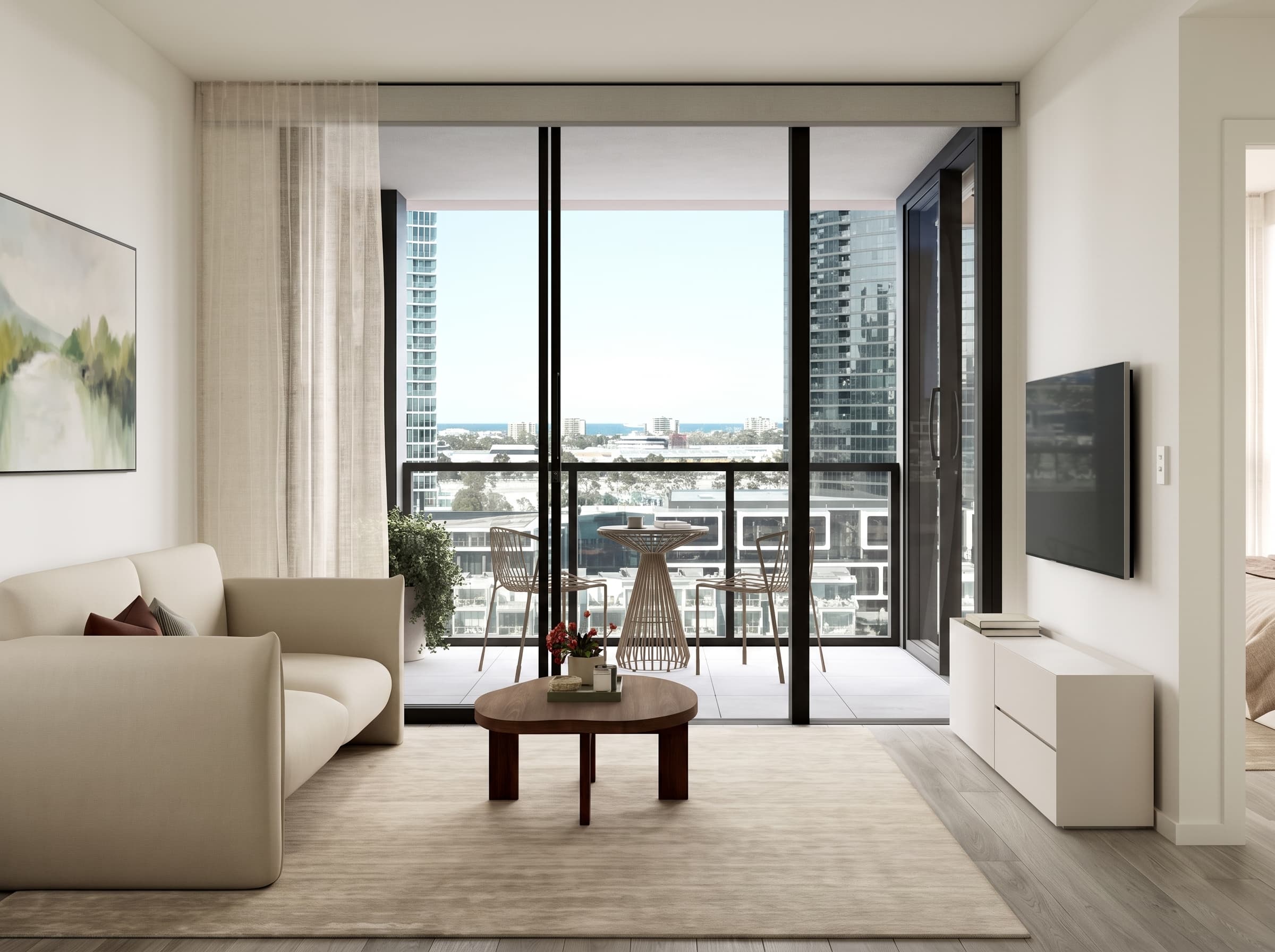 Aluna resident terrace overlooking Victoria Harbour